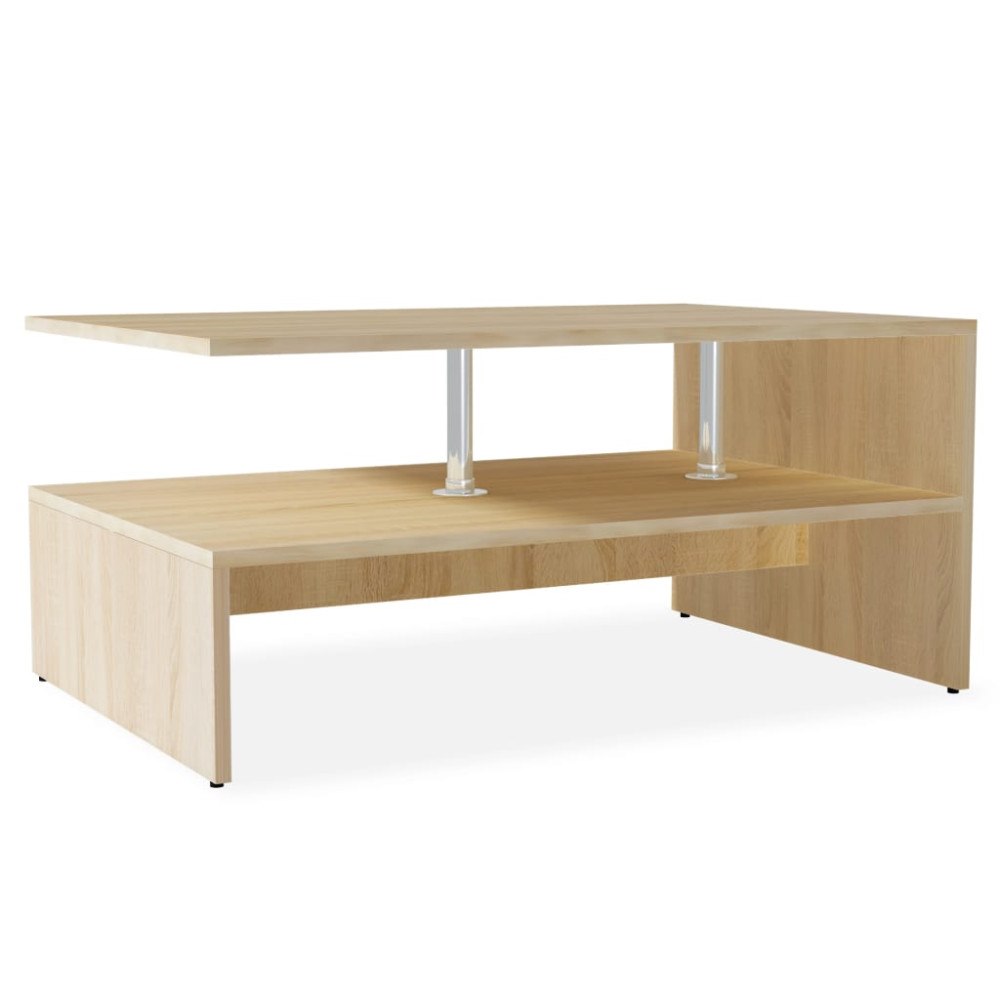 vidaXL Soffbord spånskiva 90x59x42 cm ekfärg