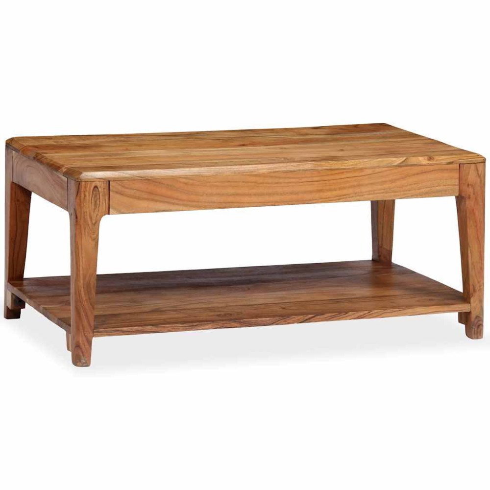 vidaXL Soffbord massivt trä 88x50x38 cm
