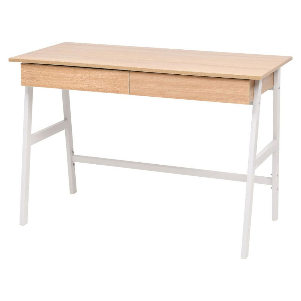 vidaXL Skrivbord 110x55x75 cm ekfärg och vit
