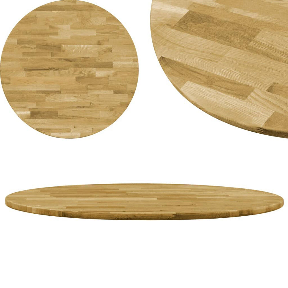vidaXL Bordsskiva massivt ekträ rund 23 mm 700 mm