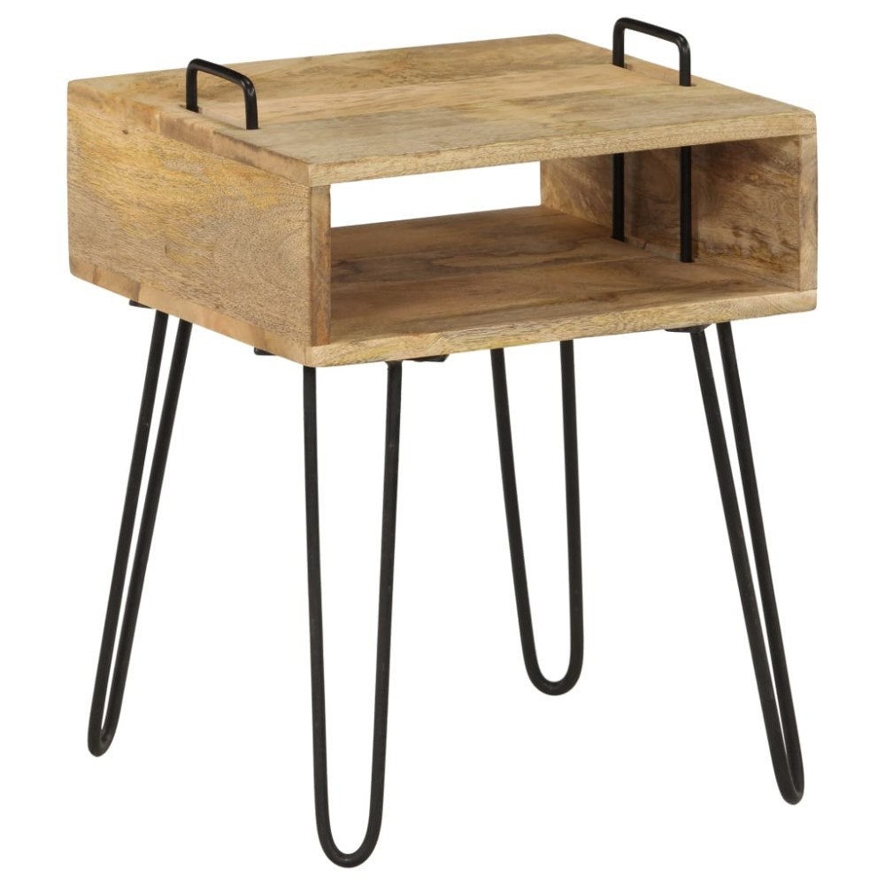 vidaXL Sängbord massivt mangoträ 40x34x47 cm