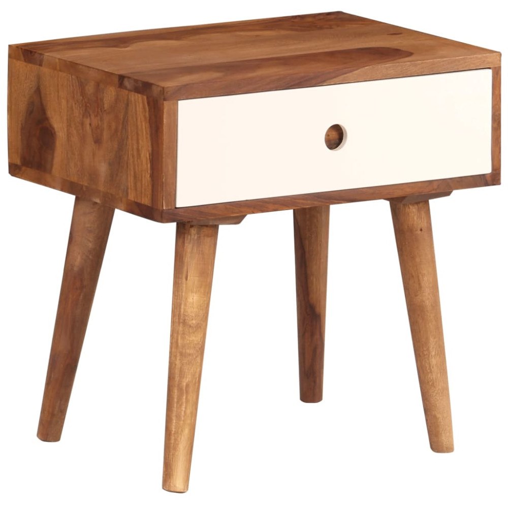 vidaXL Sängbord massivt sheshamträ 45x30x45 cm