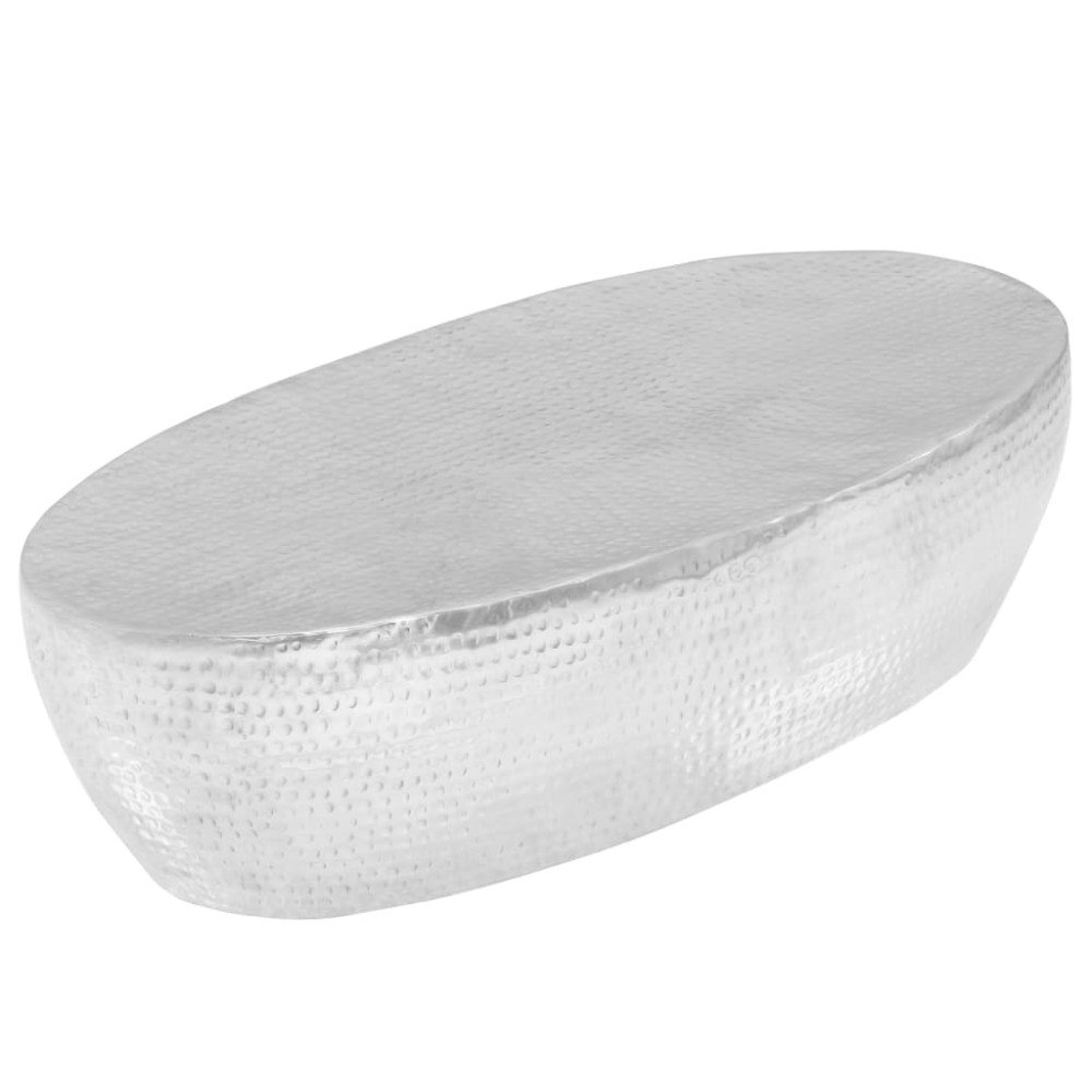 vidaXL Soffbord hamrad aluminium 100x50x28 cm silver