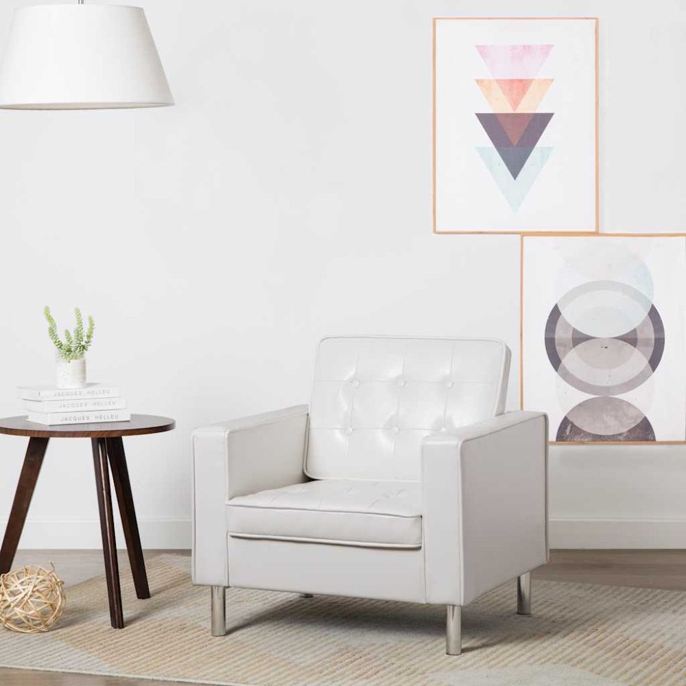 vidaXL Fåtölj vit 75x70x75 cm konstläder