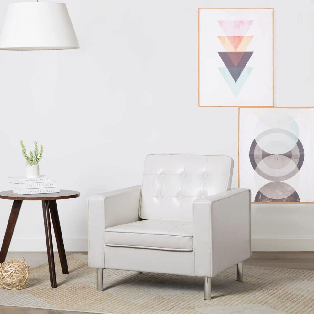 vidaXL Fåtölj vit 75x70x75 cm konstläder