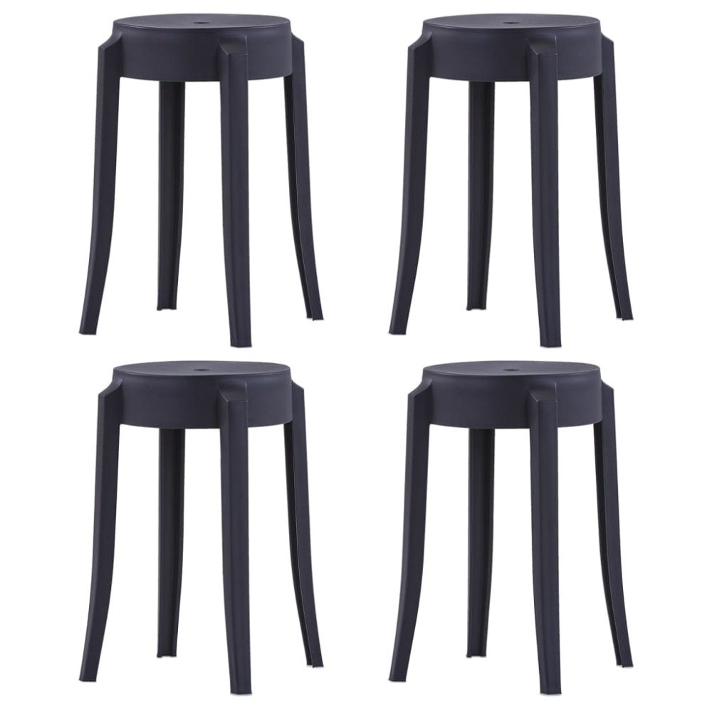 vidaXL Stapelbara pallar 4 st plast svart