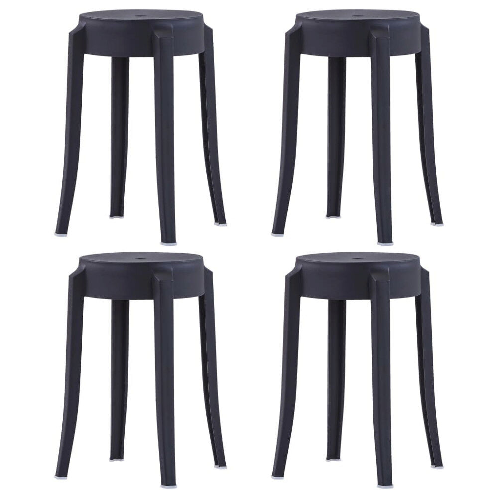 vidaXL Stapelbara pallar 4 st plast svart