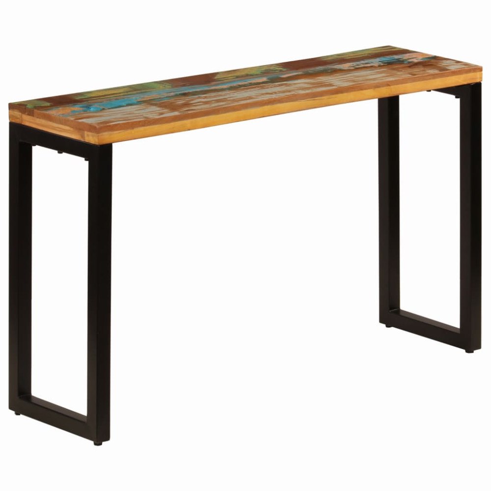 vidaXL Konsolbord 120x35x76 cm massivt återvunnet trä och stål