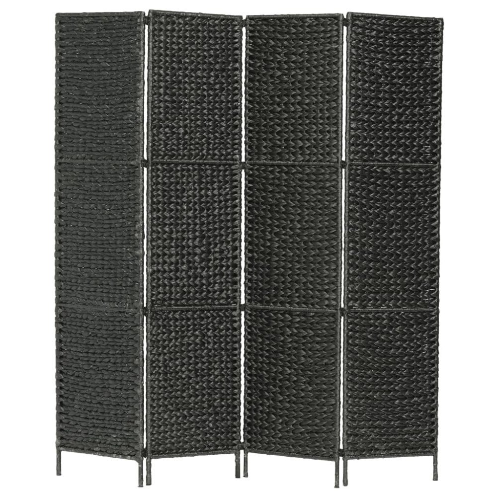 vidaXL Rumsavdelare 4-paneler vattenhyacint 154x160 cm svart