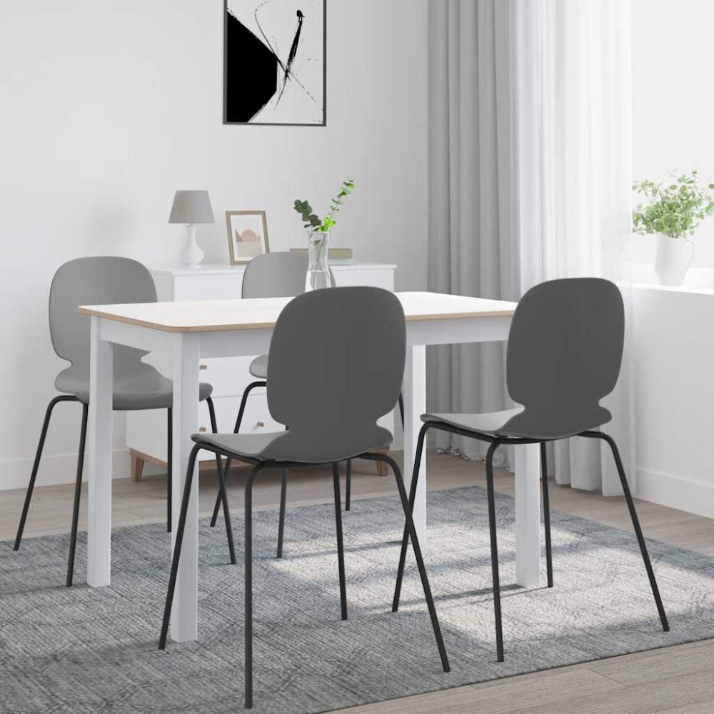 vidaXL Matbord vit och brun 114x71x75 cm massivt gummiträ