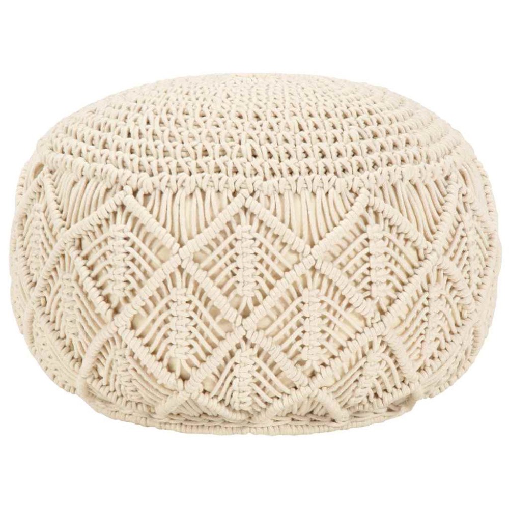 vidaXL Handgjord sittpuff makramé 45x30 cm bomull