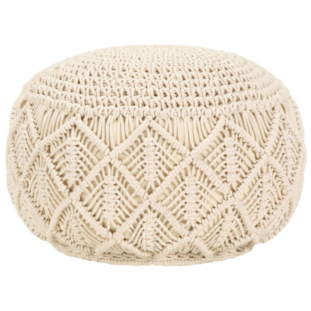vidaXL Handgjord sittpuff makramé 45x30 cm bomull