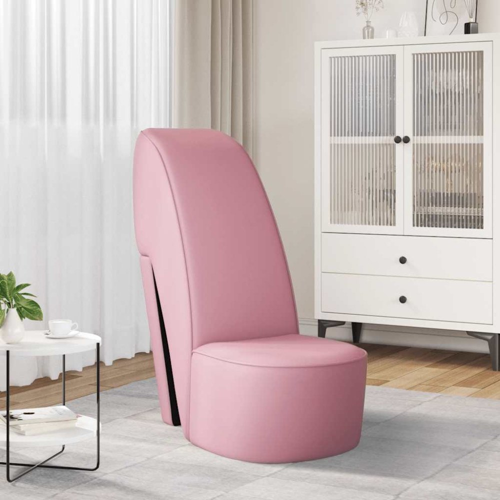 vidaXL Stol klacksko rosa konstläder