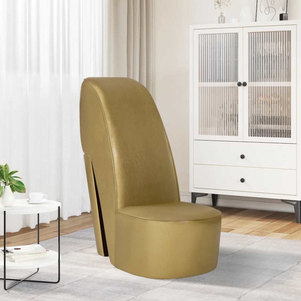 vidaXL Stol klacksko guld konstläder