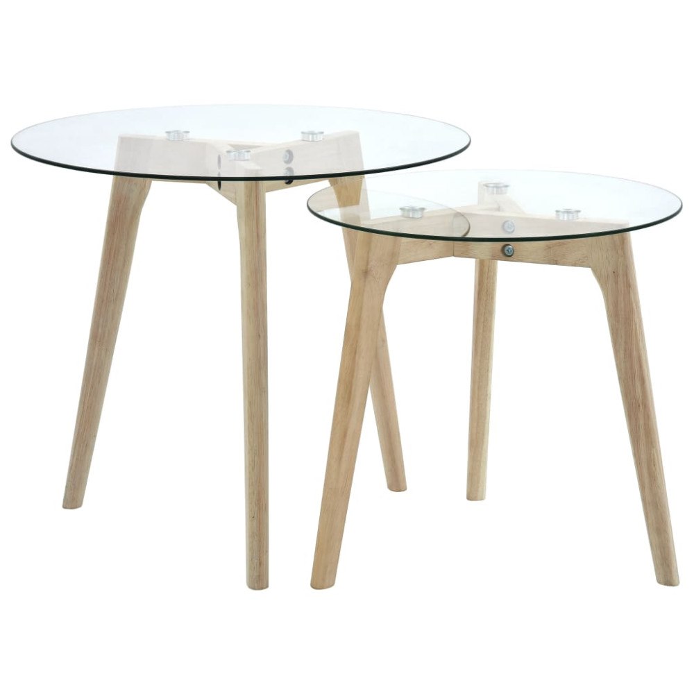vidaXL Sidobord 2 st härdat glas