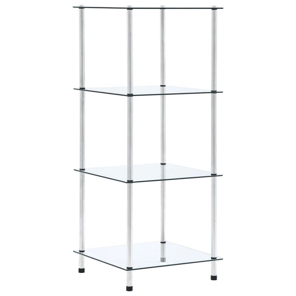 vidaXL Hylla 4 hyllplan transparent 40x40x100 cm härdat glas