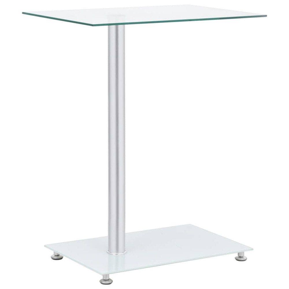 vidaXL U-format sidobord genomskinligt 45x30x58 cm härdat glas