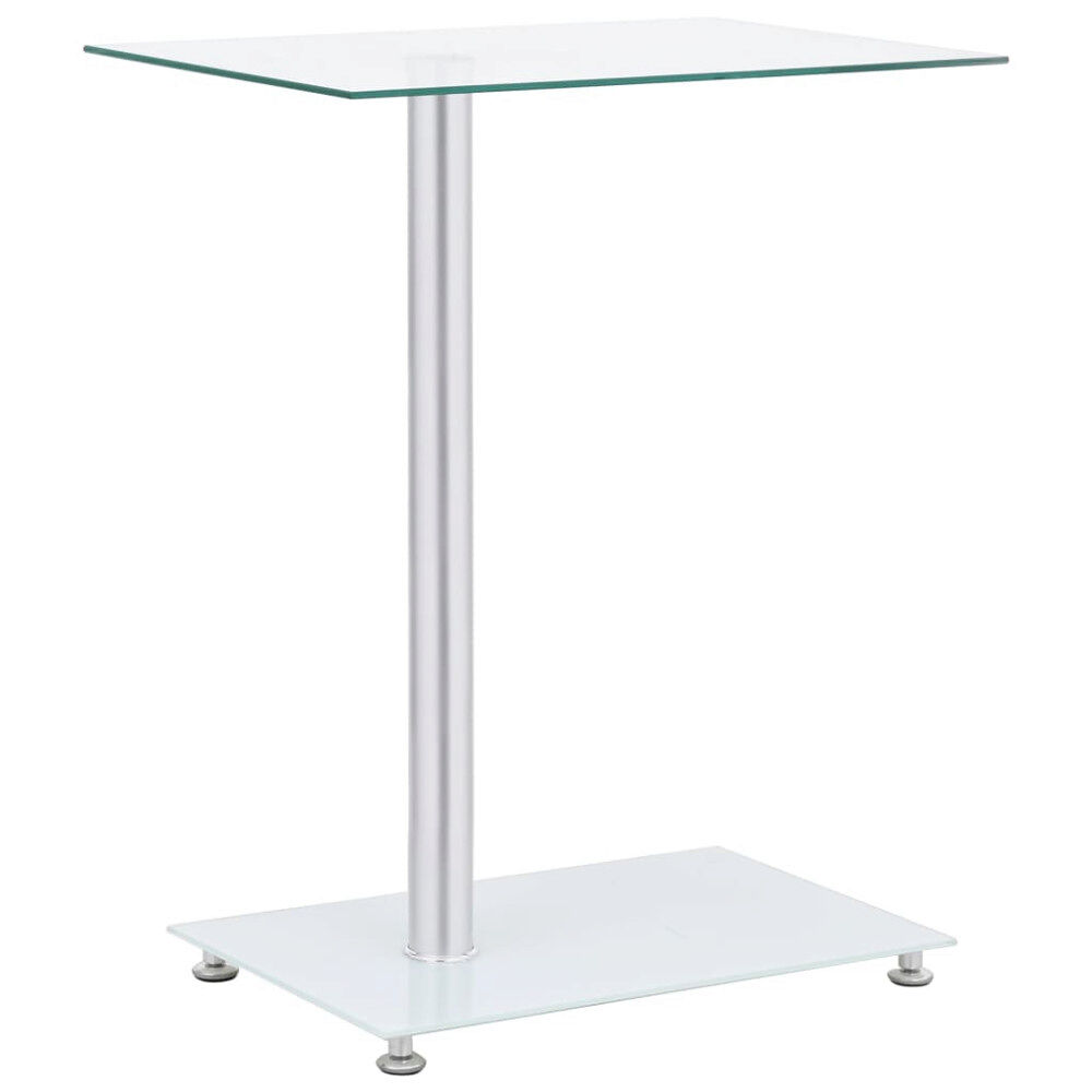 vidaXL U-format sidobord genomskinligt 45x30x58 cm härdat glas