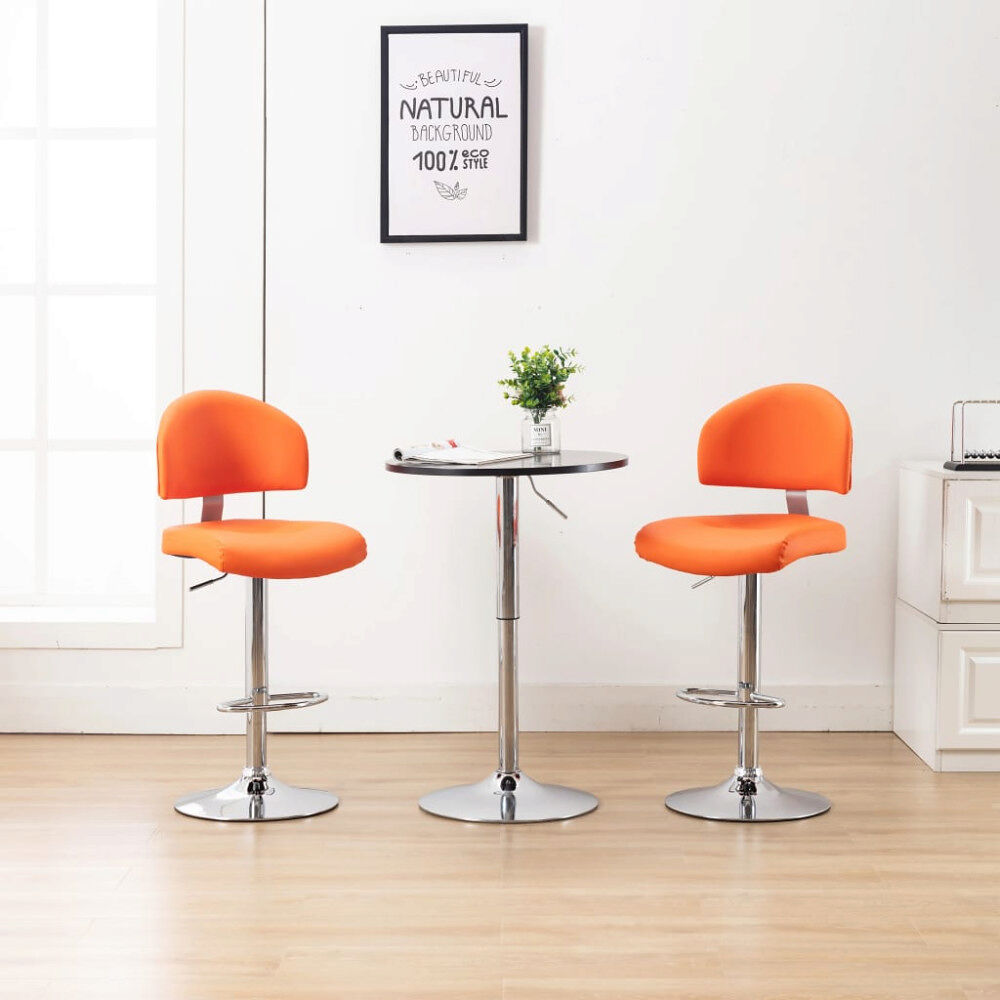 vidaXL Barstolar 2 st orange konstläder