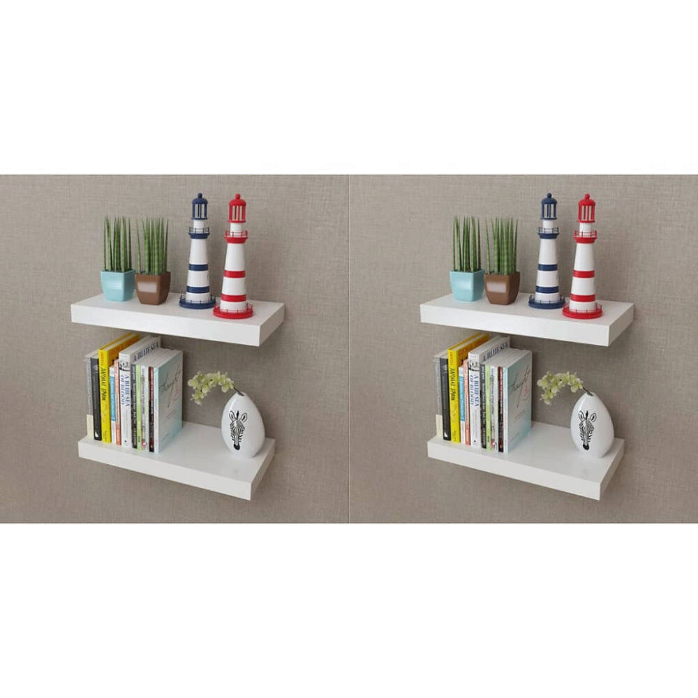 vidaXL Vägghyllor 4 st 40 cm vit