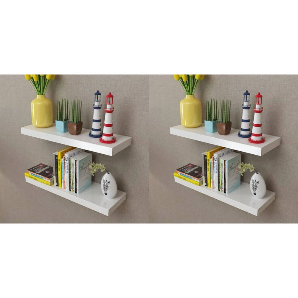 vidaXL Vägghyllor 4 st 60 cm vit