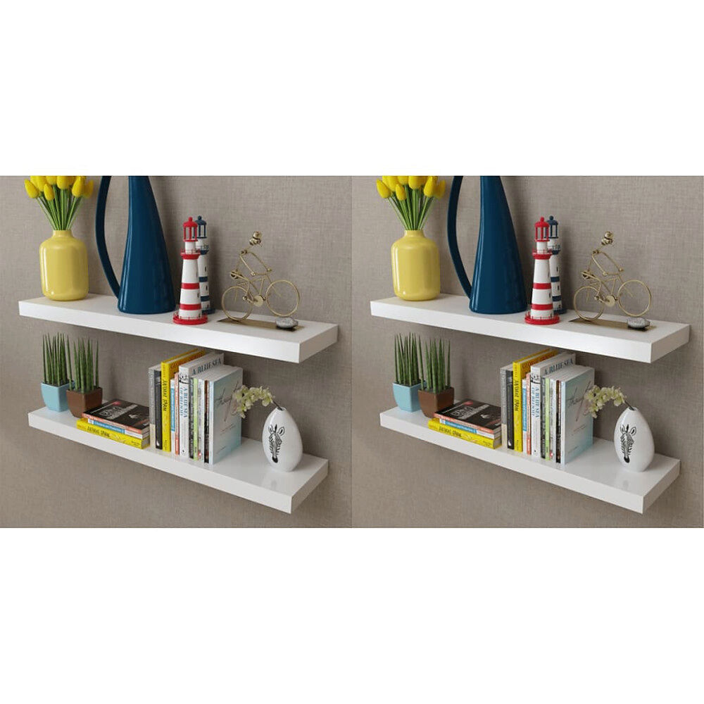vidaXL Vägghyllor 4 st 80 cm vit