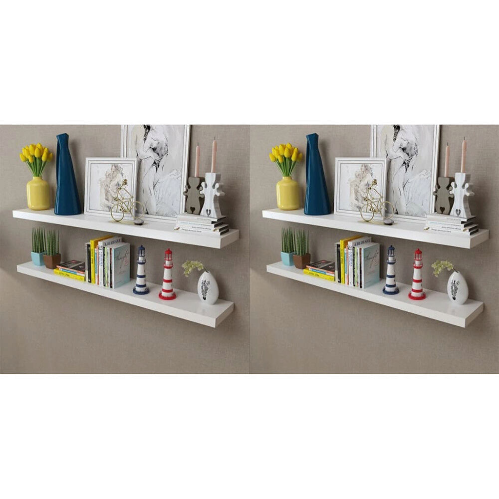 vidaXL Vägghyllor 4 st 120 cm vit