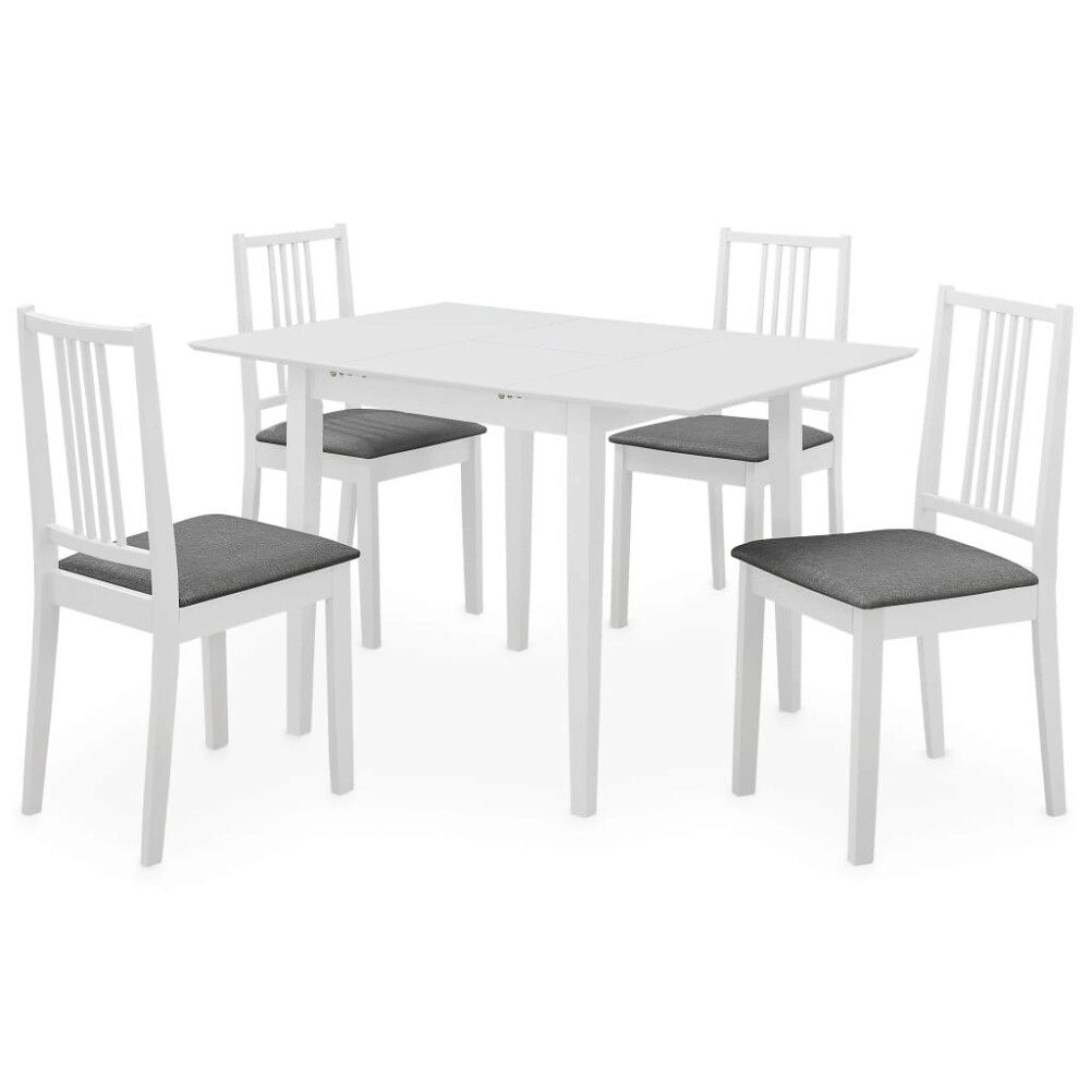 vidaXL Matgrupp 5 delar MDF vit