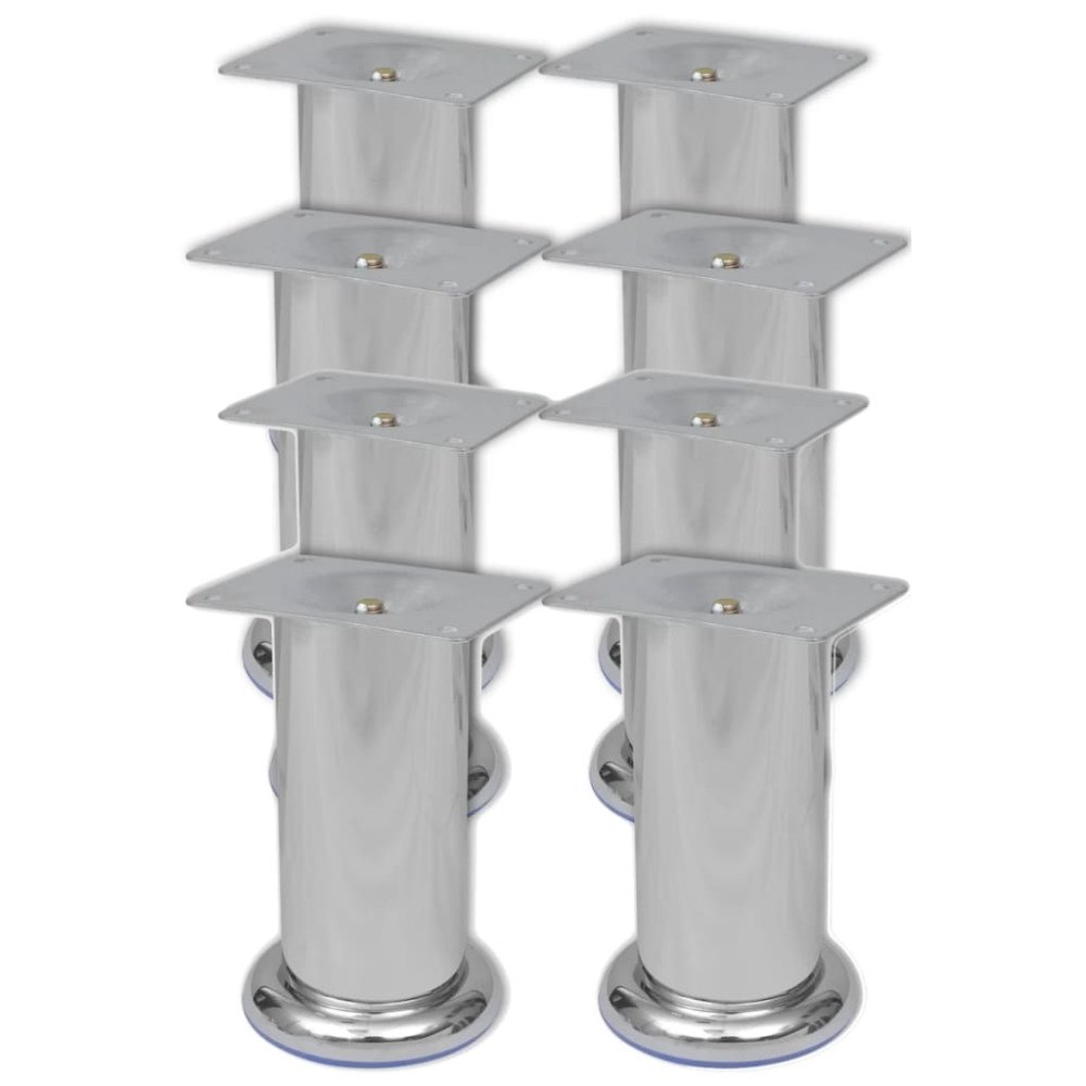 vidaXL Runda soffben 8 st krom 120 mm