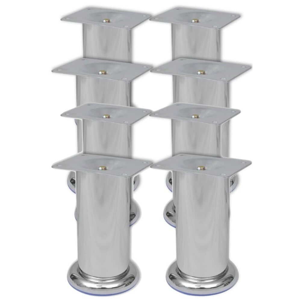 vidaXL Runda soffben 8 st krom 120 mm
