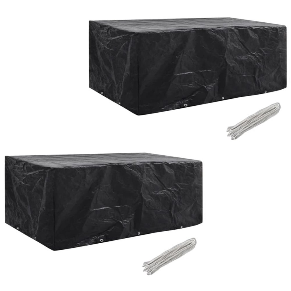 vidaXL Överdrag för trädgårdsmöbler 2 st 10 öljetter 229x113cm