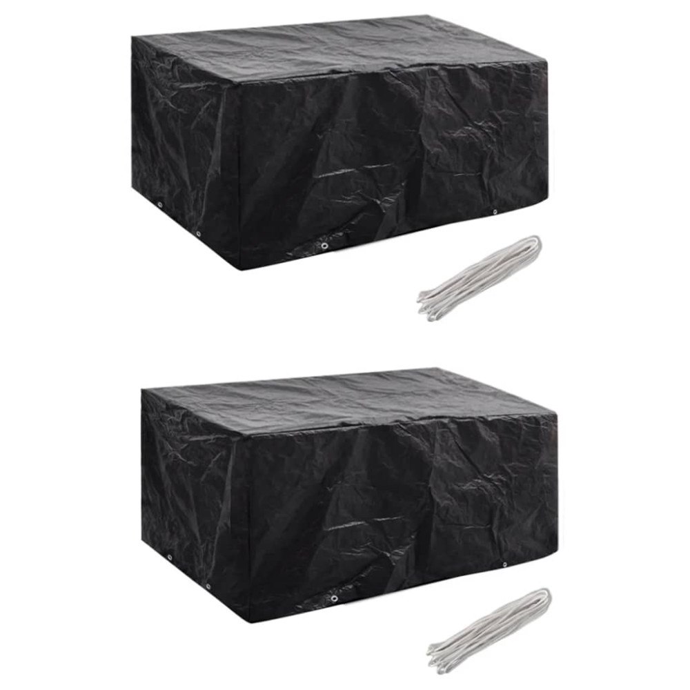 vidaXL Överdrag för trädgårdsmöbler 2 st 8 öljetter 180x140cm