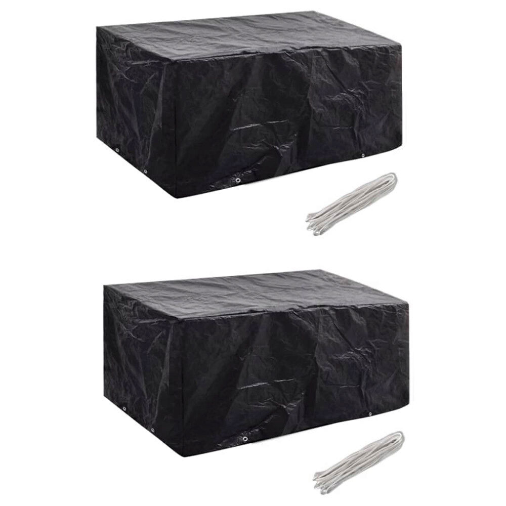vidaXL Överdrag för trädgårdsmöbler 2 st 8 öljetter 180x140cm