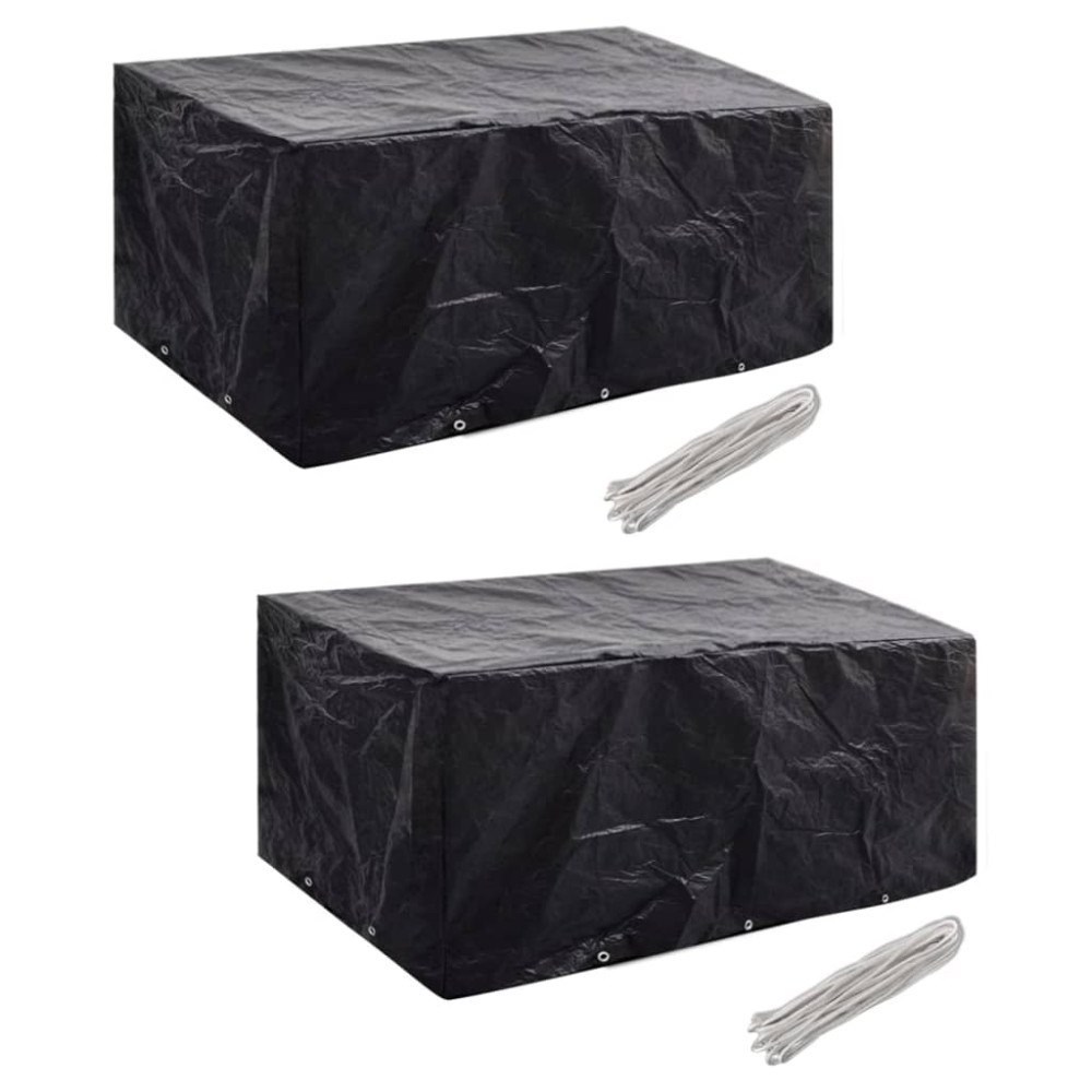 vidaXL Överdrag för trädgårdsmöbler 2 st 10 öljetter 240x140cm