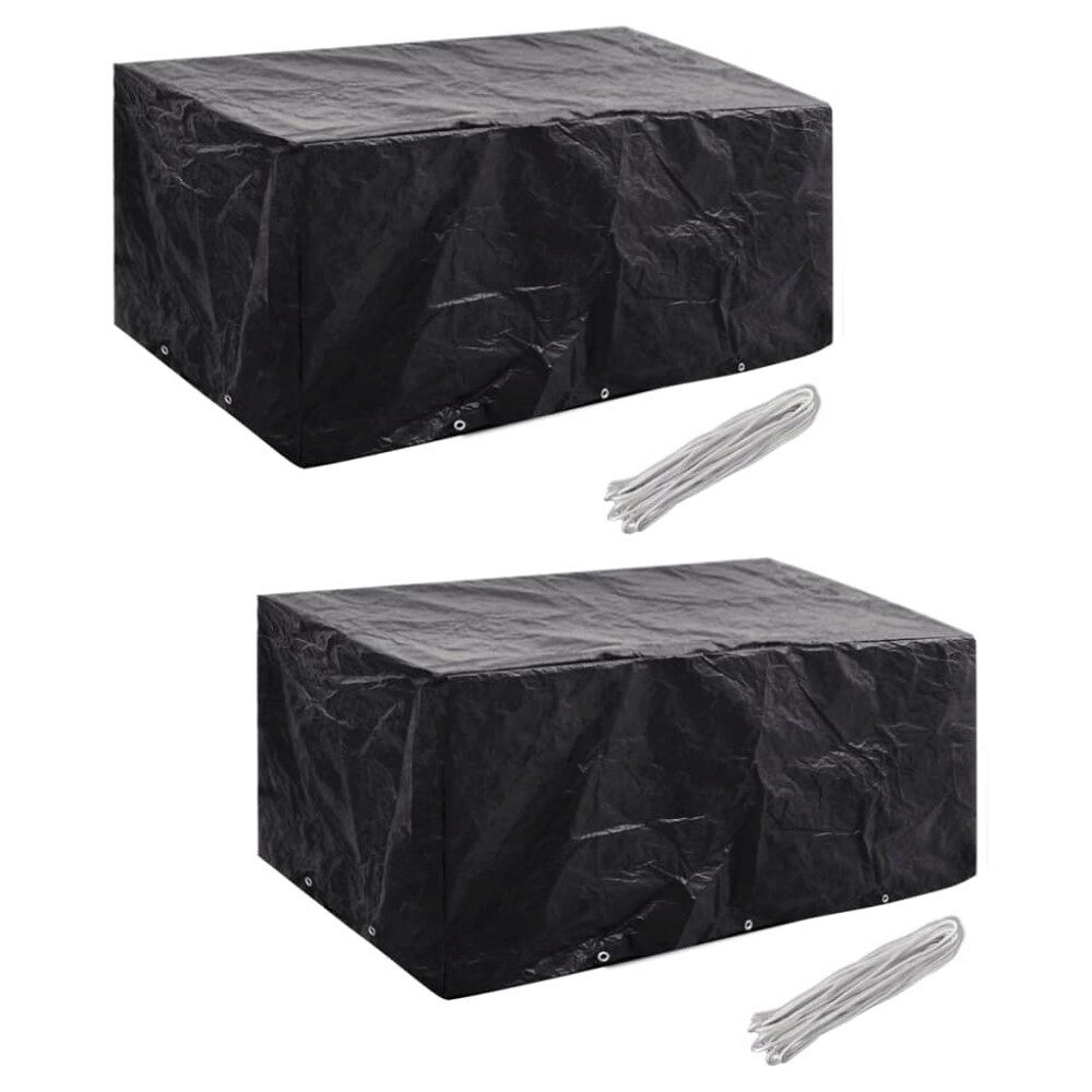 vidaXL Överdrag för trädgårdsmöbler 2 st 10 öljetter 240x140cm