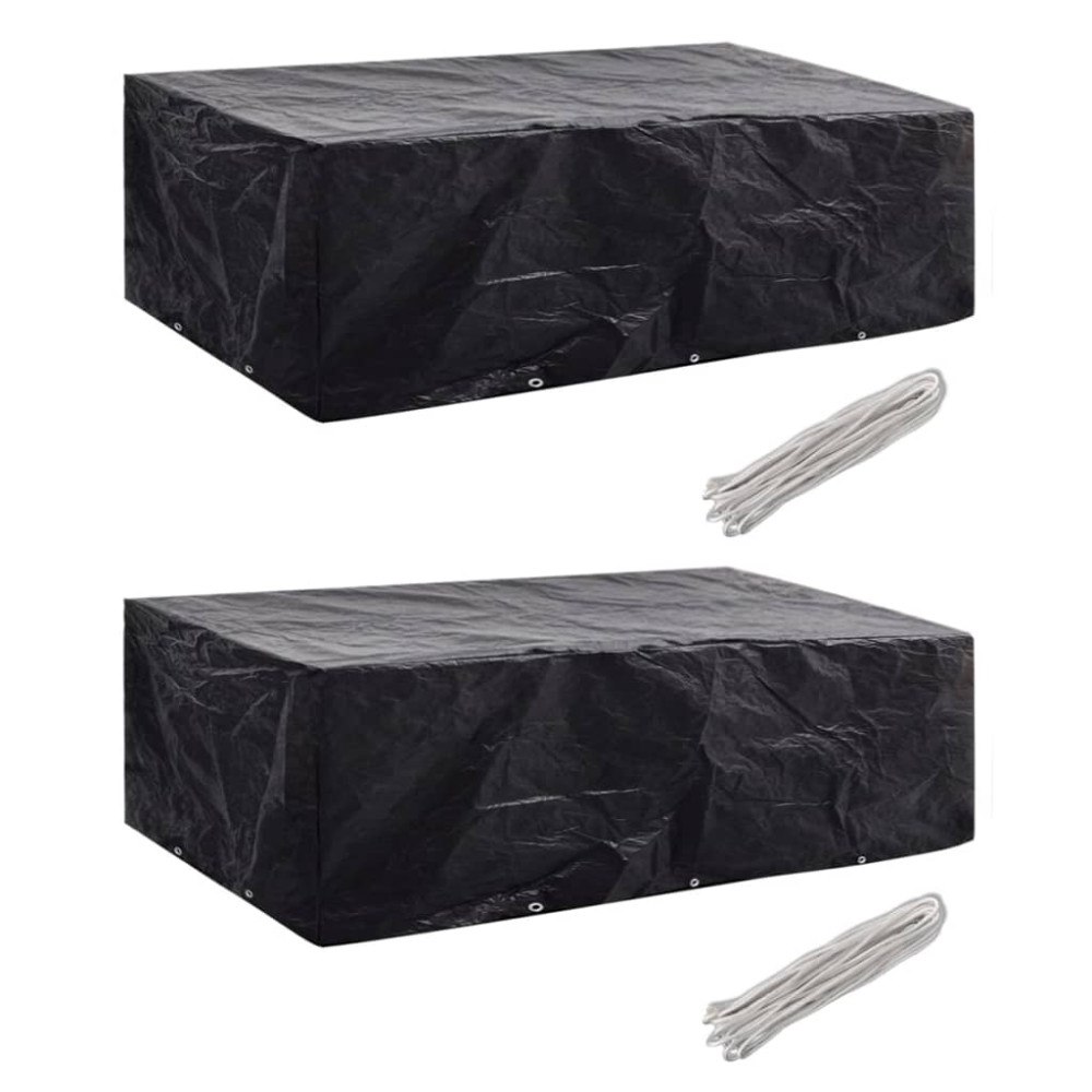vidaXL Överdrag för trädgårdsmöbler 2 st 10 öljetter 300x140 cm