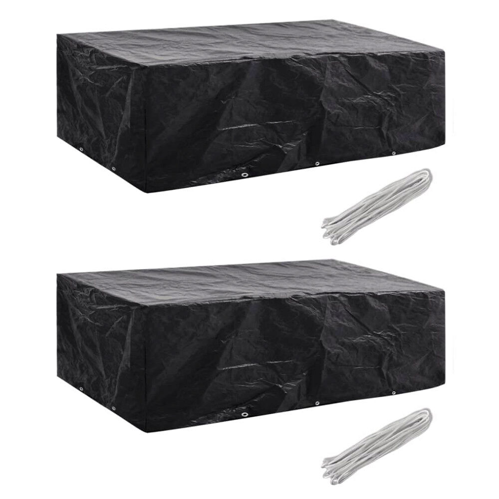 vidaXL Överdrag för trädgårdsmöbler 2 st 10 öljetter 300x140 cm