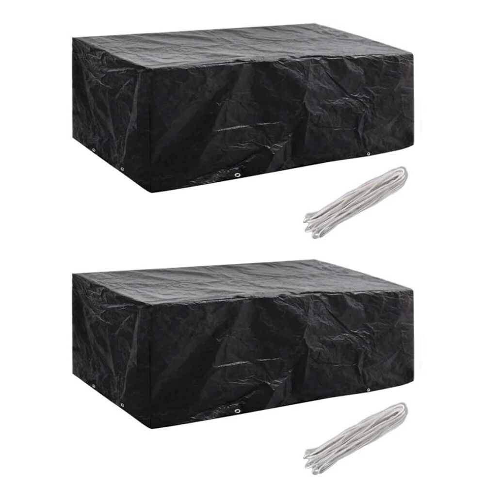 vidaXL Överdrag för trädgårdsmöbler 2 st 8 öljetter 200x160x70 cm