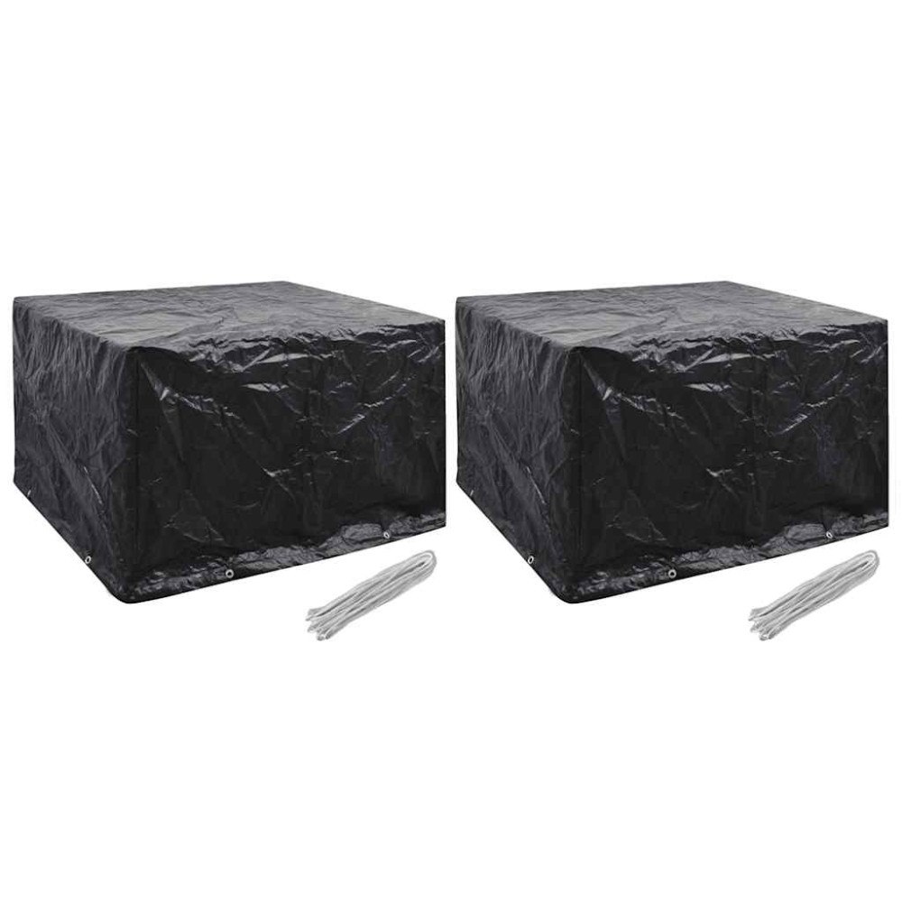 vidaXL Överdrag för trädgårdsmöbler 2 st 8 öljetter 135x135x90 cm