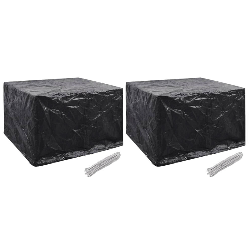 vidaXL Överdrag för trädgårdsmöbler 2 st 8 öljetter 135x135x90 cm