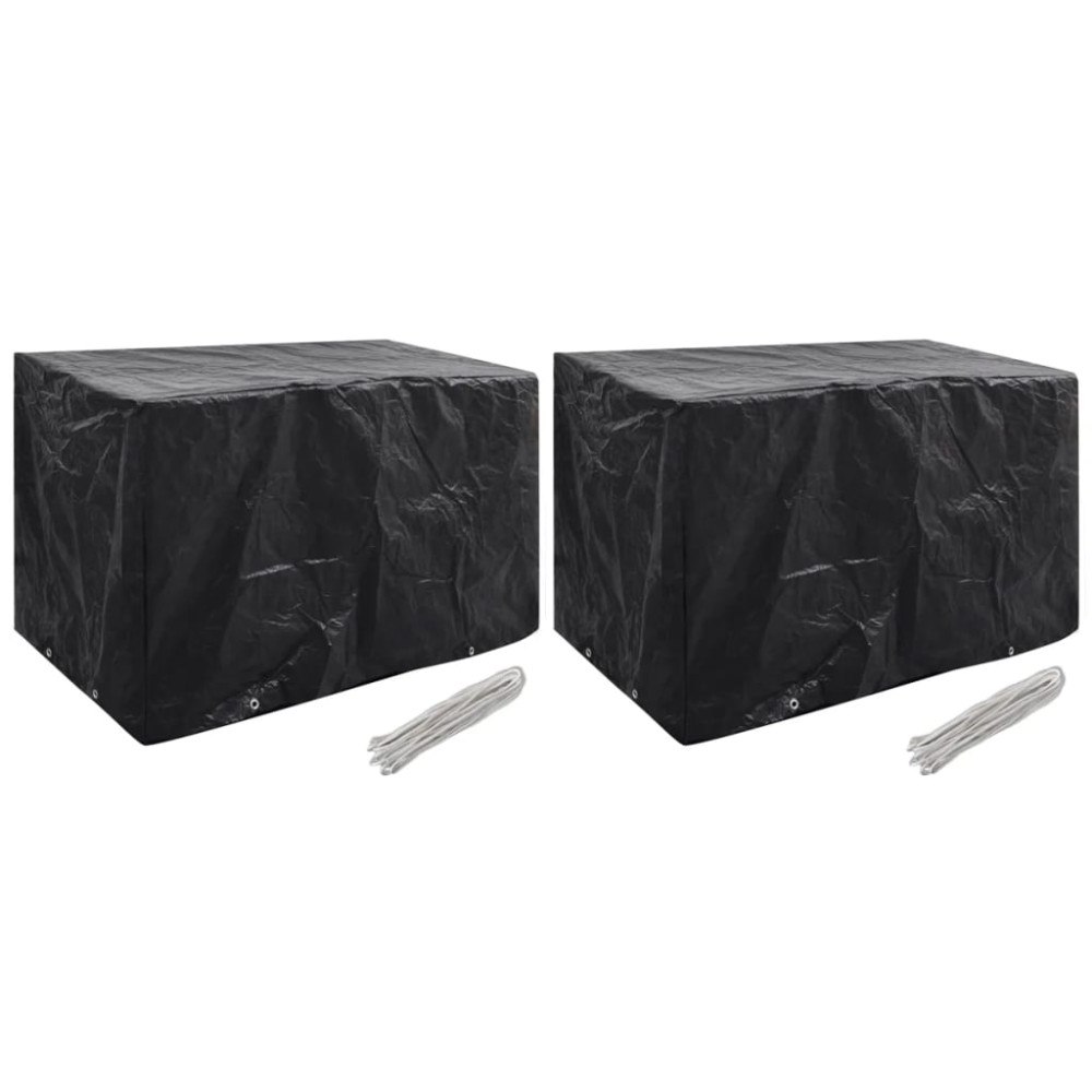 vidaXL Överdrag för trädgårdsmöbler 2 st 8 öljetter 140x70x90 cm