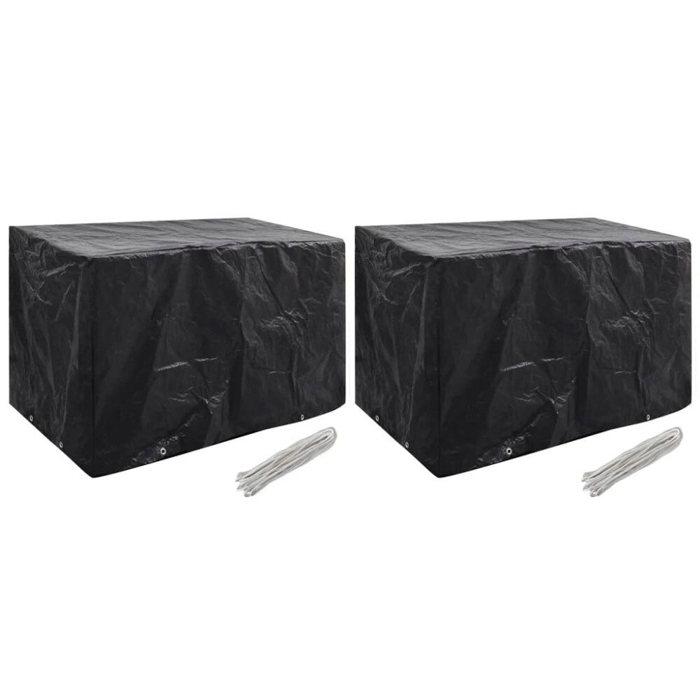 vidaXL Överdrag för trädgårdsmöbler 2 st 8 öljetter 140x70x90 cm