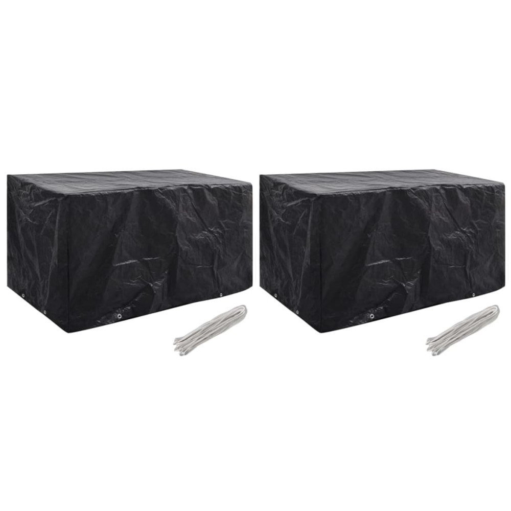 vidaXL Överdrag för trädgårdsmöbler 2 st 8 öljetter 180x70x90 cm
