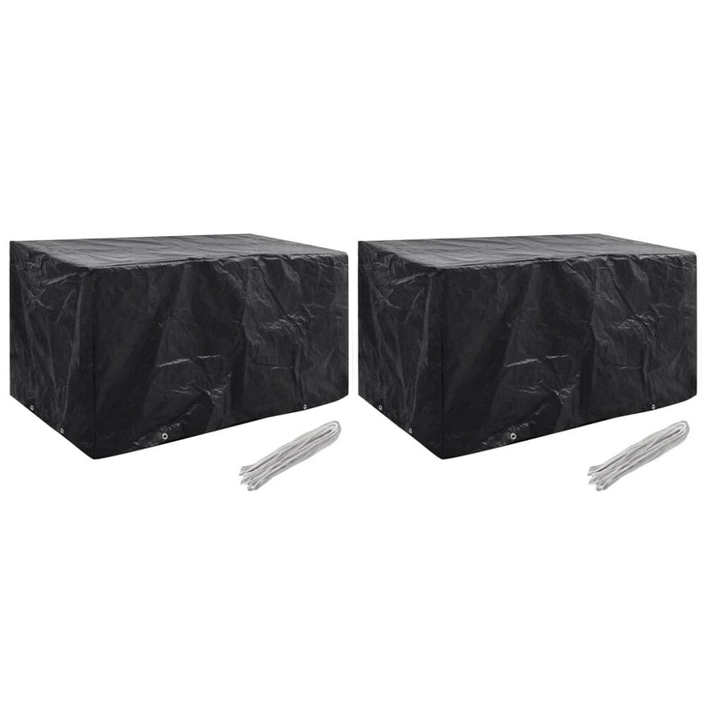 vidaXL Överdrag för trädgårdsmöbler 2 st 8 öljetter 180x70x90 cm