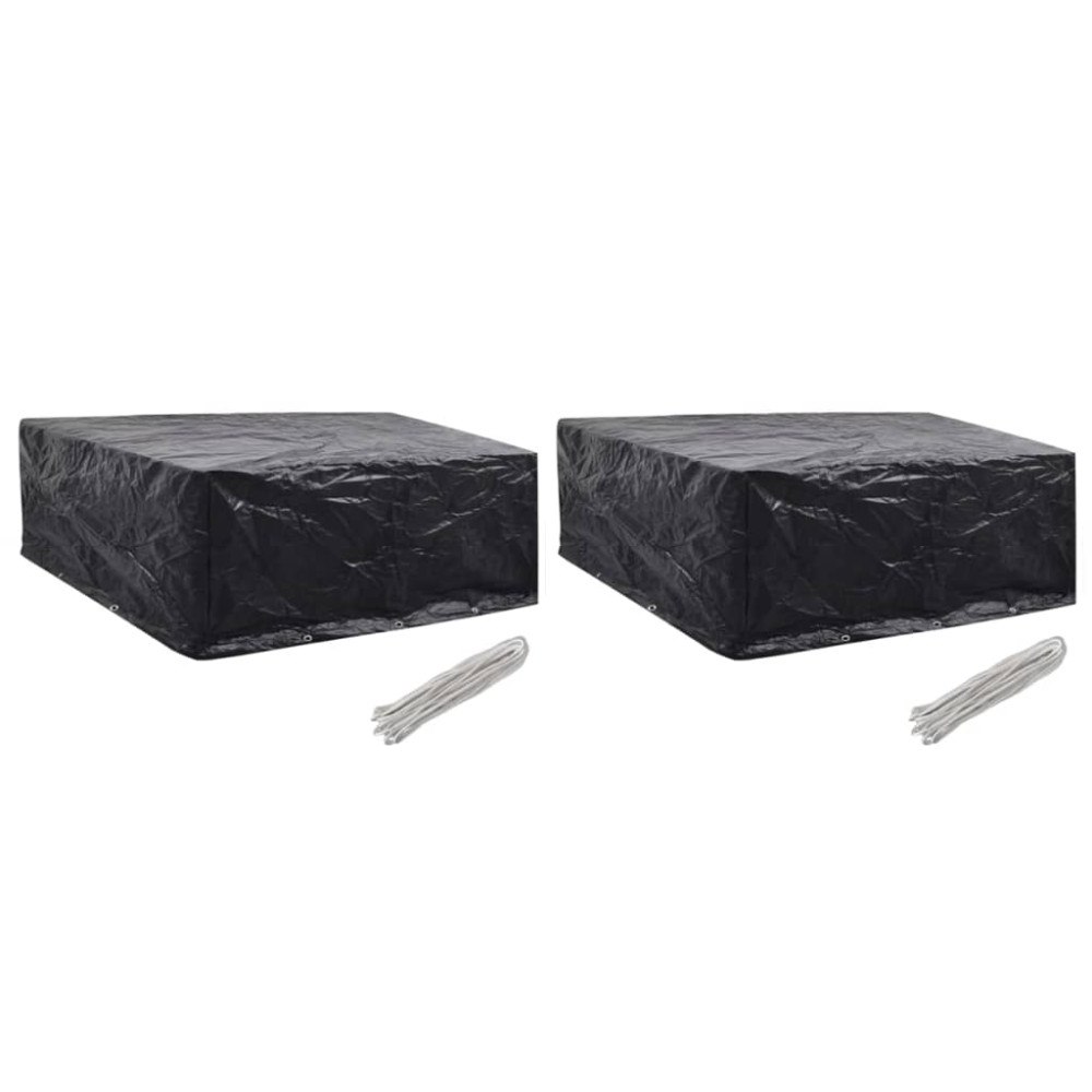 vidaXL Överdrag för trädgårdsmöbler 2 st 10 öljetter 260x260x90 cm