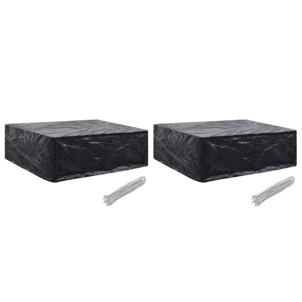 vidaXL Överdrag för trädgårdsmöbler 2 st 8 öljetter 250x210x90 cm