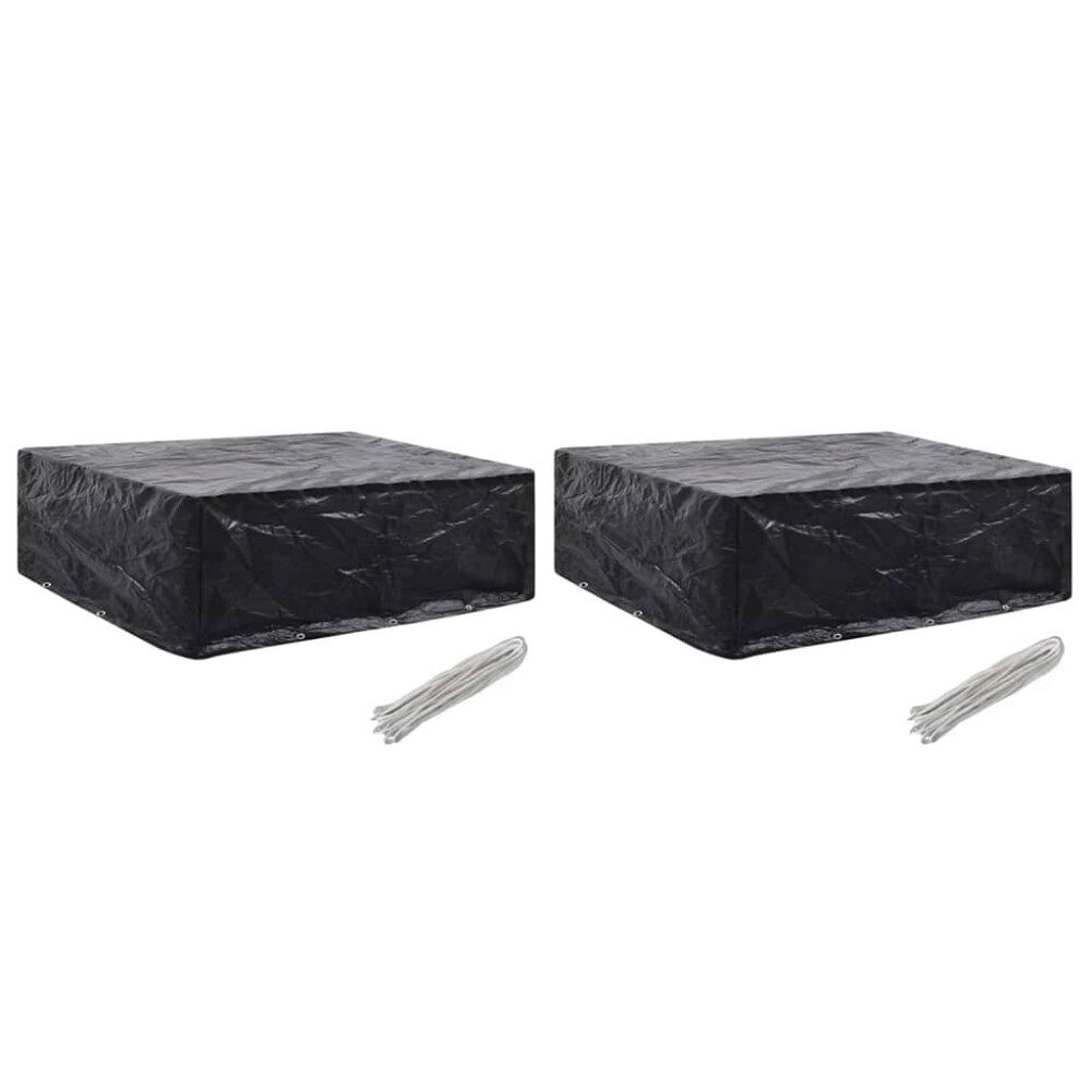 vidaXL Överdrag för trädgårdsmöbler 2 st 8 öljetter 250x210x90 cm