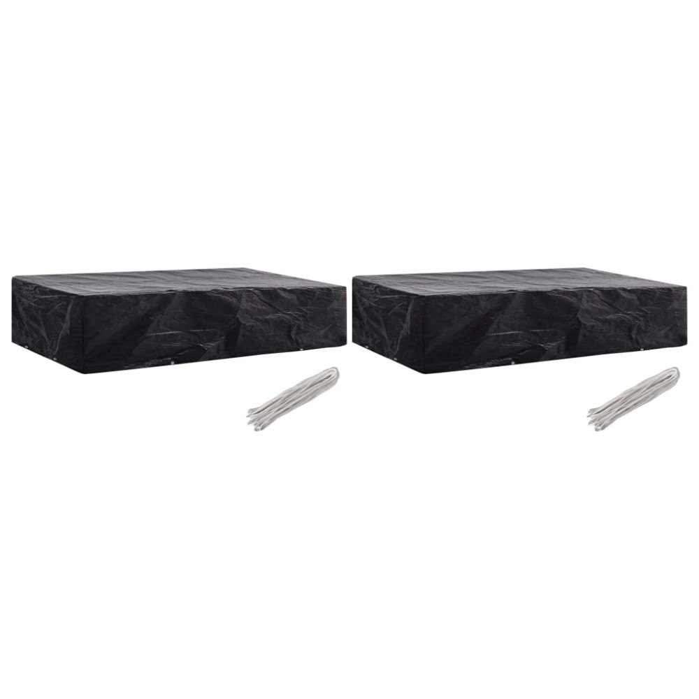 vidaXL Överdrag till solsäng 2 st 8 öljetter 218x77x55 cm