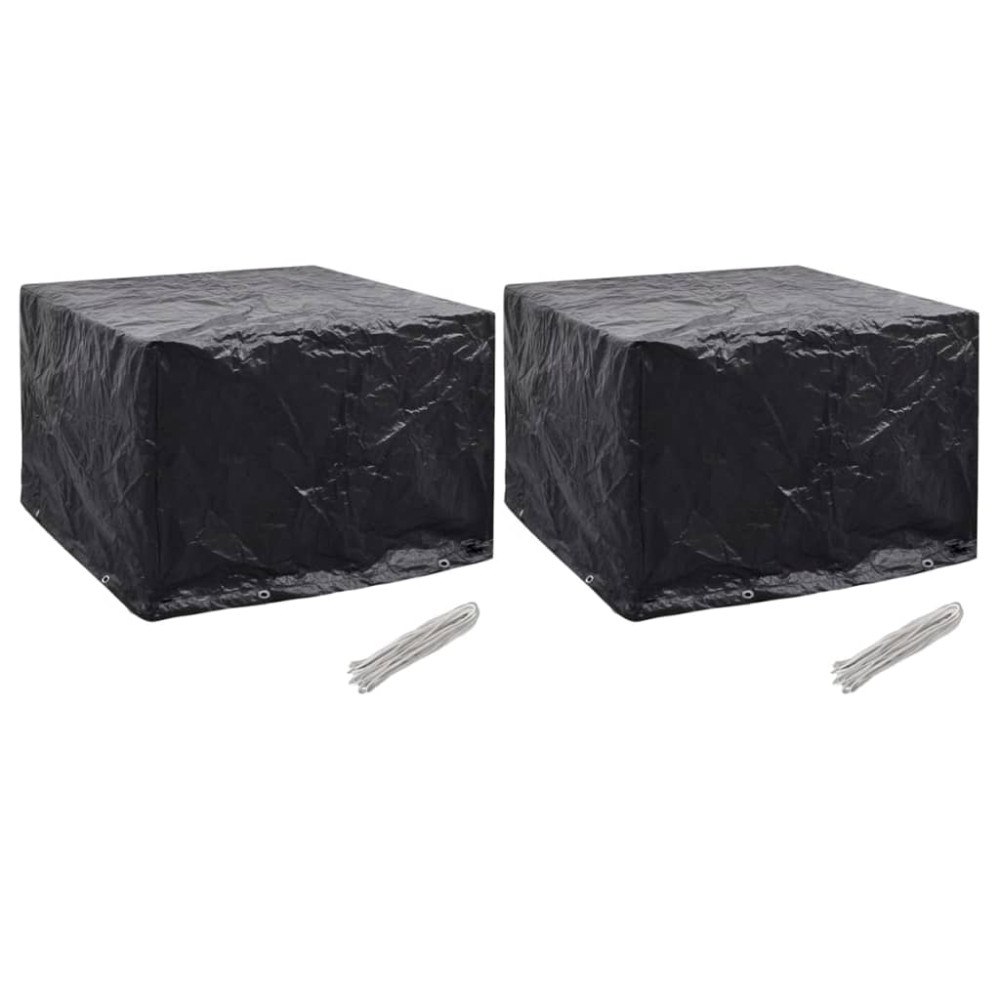 vidaXL Överdrag för trädgårdsmöbler 2 st 8 öljetter 122x112x98 cm