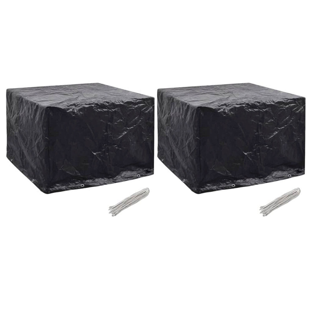 vidaXL Överdrag för trädgårdsmöbler 2 st 8 öljetter 122x112x98 cm
